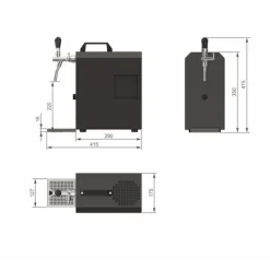 Fadølsanlæg, Øldispenser, Øl Køledispenser, Øl dispenser, Ølmaskine, Ølautomat, Ølkøler - JET 30K 1 linje tør køler, 30 liter/h med membranpumpe Best