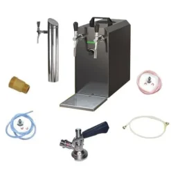fadølsanlæg STREAM 50K med luftpumpe, ølkasse, gennemstrømningskøler 2-linjers tørkøler , op til 55 liter/h, KEG:5 liters adapter, KEG 2:KeyKeg