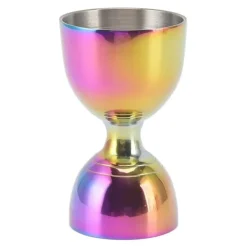 Farverig cocktailjigger i rustfrit stål - præcist shotmål 30/60 ml Sale