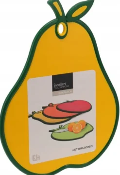 Farverigt køkken skærebræt 30x28x8cm plastik i frugtformer Outlet