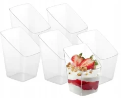 Tilbehør Til Madservering>Firkantede beholdere til desserter 50 ml plastik 24 stk.