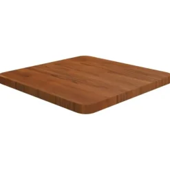 Firkantet bordplade i massivt egetræ - Behandlet mørkebrun | Størrelse: 40x40x2,5 cm Best