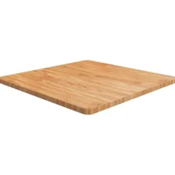 Firkantet bordplade i massivt egetræ - Slidstærk og behandlet | Størrelse: 70x70x2,5 cm | Farve: Lysebrun Sale