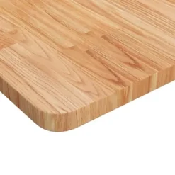 Firkantet bordplade i massivt egetræ - Slidstærk og behandlet | Størrelse: 70x70x2,5 cm | Farve: Lysebrun Sale