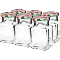 firkantet krukke 150 ml + låg 6 stk. | 132155 New