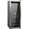 Vinkøleskabe>80-flaske vinkøler, Dual Zone fritstående køleskab, LED-belysning, effektiv opbevaring, moderne design.
