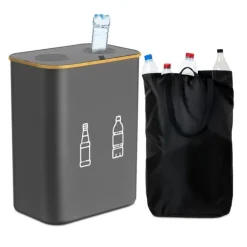 Affaldssorteringsspande>Flaskesamler, 75x57x37 cm, Naturlig