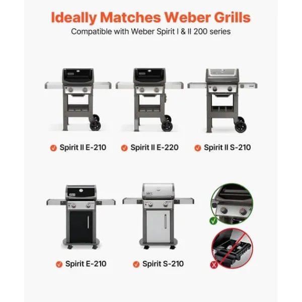 Flavorizer Bars, 39 cm Grilldel, Til Weber Spirit I & II 200-serien, Porcelænsemaljeret Stålplade, 3-Stykke Best