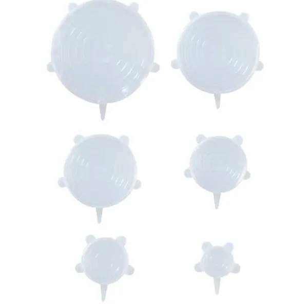 Skålelåg>Fleksible silikonelåg i 6 størrelser - genanvendelige og BPA-fri