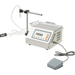 Sojamælk-Maskiner>Flydende Fyldemaskine, Høj-Præcisions Fyldning, Intelligent Kontrol, Holdbart Rustfrit Stål,Sølv