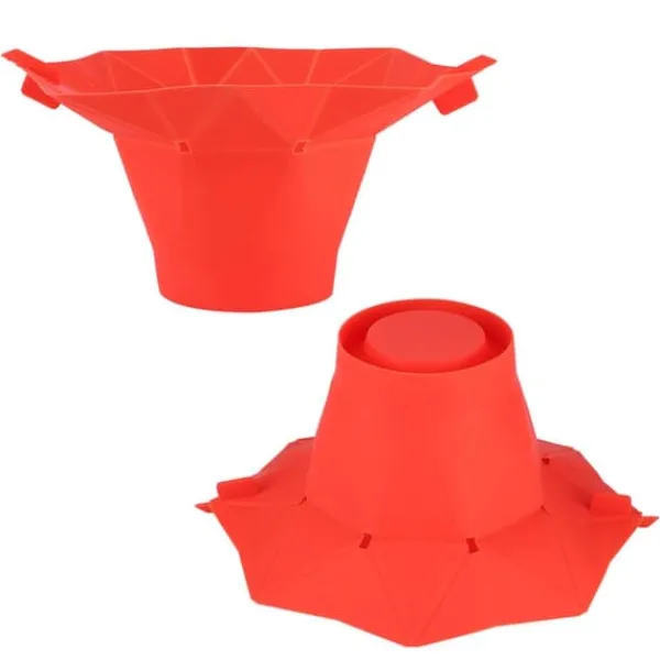 Popcornmaskiner>Foldbar mikrobølgeovn popcornskål DIY silikone popcornmaskine maskine køkkenredskab rød