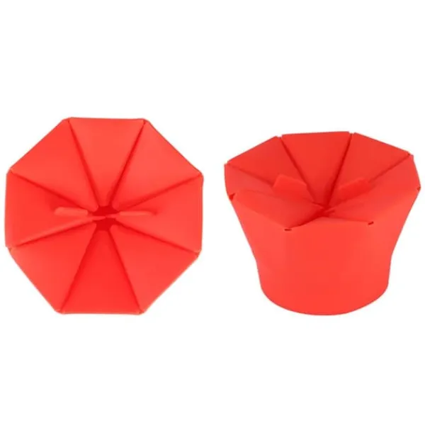 Popcornmaskiner>Foldbar mikrobølgeovn popcornskål DIY silikone popcornmaskine maskine køkkenredskab rød