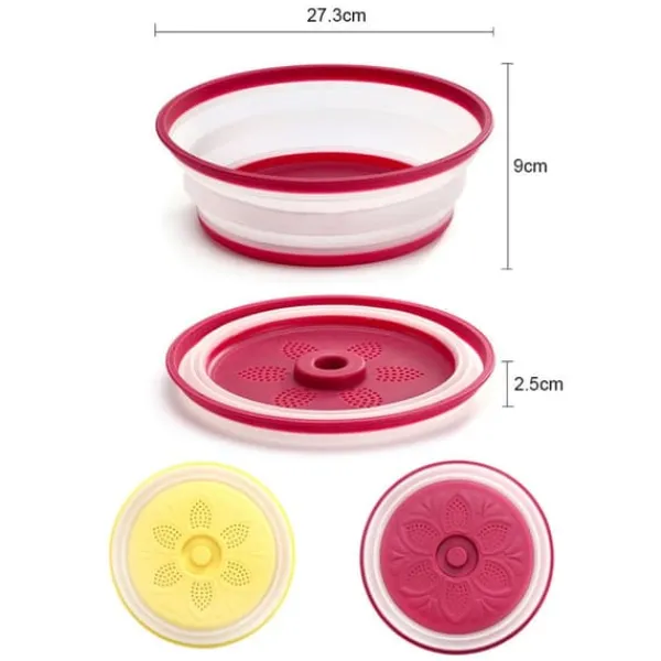 Foldbart Mikrobølgeovnsdæksel Afløbskurv Frugt Grøntsagskurv Maddæksel Discount