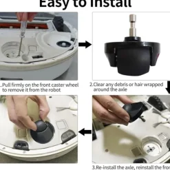 Forreste hjul kompatibelt med Roborock S6/S5 Max/E4-seriens støvsugere Clearance