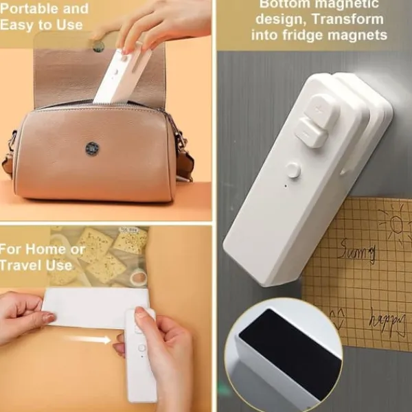 Forsegler, bærbar mini-poselukker til mad, 2-i-1 varmeforsegler, med USB-opladning, beskytter mad Best