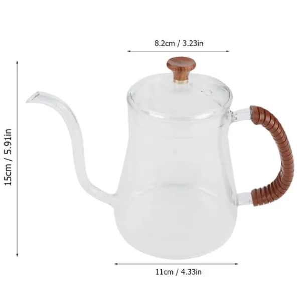 Fortykket Glas Svanehalskedel Te Hæld Over Kedel Kaffedrypper 600ML New