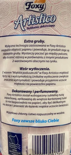 Foxy Artistico toiletpapir 8 ruller pink Clearance