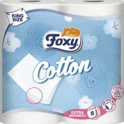 Toiletpapir>Foxy bomuldstoiletpapir 4 ruller