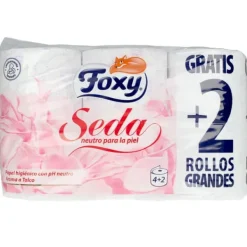 Toiletpapir>FOXY SILK toilet tissue neutral ph scented talcum powder 3 ply 6 rolls