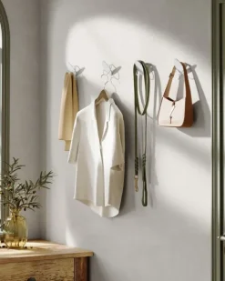 Frakkekroge 4-pak, vægkroge til ophængning af frakker, håndklæder, hver holder op til 5 kg, æg-inspireret design, til stue, soveværelse, gang, perleh | CDON Hot