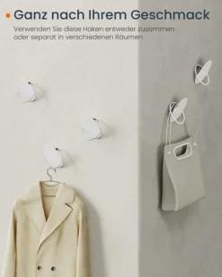 Frakkekroge 4-pak, vægkroge til ophængning af frakker, håndklæder, hver holder op til 5 kg, æg-inspireret design, til stue, soveværelse, gang, perleh | CDON Hot
