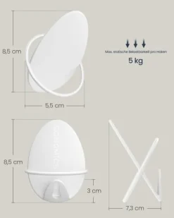 Frakkekroge 4-pak, vægkroge til ophængning af frakker, håndklæder, hver holder op til 5 kg, æg-inspireret design, til stue, soveværelse, gang, perleh | CDON Hot
