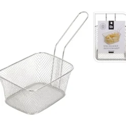 Fritøse>Fremragende husholdningsartikler pommes frites kurv 14x11x7 cm rustfrit stål