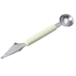 Frugtkuglegraver Dobbelthoved Rustfrit stål Frugtgraveske Dobbeltsidet frugtmelonballerske Vandmelongraver-isske Nordic Green Hot