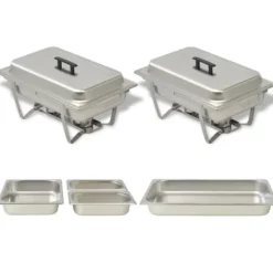 Madopvarmere>Fyrfadesæt i rustfrit stål - 2 dele praktisk til catering | Størrelse: Standard gastronome mål