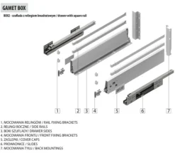 GAMET BOX2 skuffe, firkantet skinne, høj, hvid, 450 mm Online
