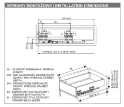 GAMET BOX2 skuffe, firkantet skinne, høj, hvid, 450 mm Online