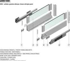 GAMET BOX2 skuffe, glasplade, høj, hvid, 350 mm New