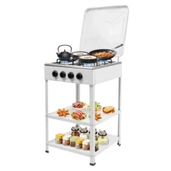 Gasblus, 4 brændere, Dimensioner: 49*49*79cm, Jernmateriale, Manuel tænding, Vægt: 9,2kg Clearance