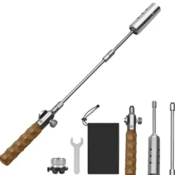 Gasbrænderpistol, Rustfrit Stål, Ideel til Udendørs Madlavning,SØLV