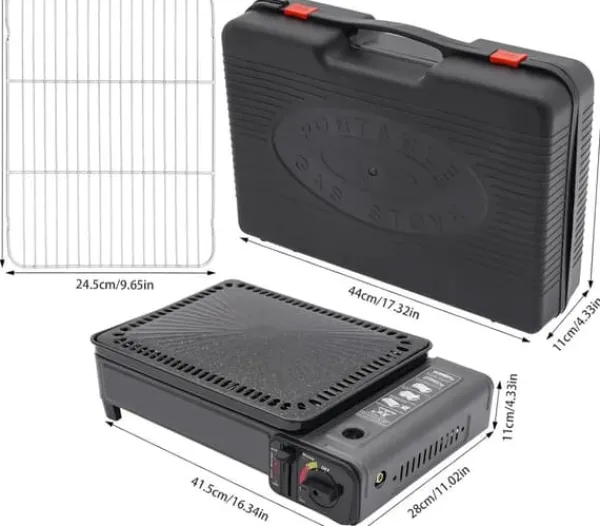 Gasgrill, Bærbart Design, Justerbare Varmeindstillinger,sort Clearance