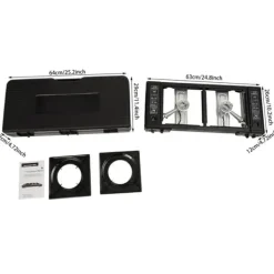 Gasgrill, Dobbeltbrændere, Bærbart Design,sort New