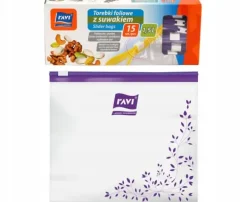 Madopbevaringsposer>Genanvendelige plastikposer med lynlås 1,5 l 15 stk.