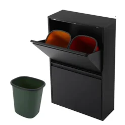 Affaldssorteringsspande>Genbrugsaffaldsbeholder, 4 rum, Moderne design,sort