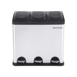 Affaldssorteringsspande>Genbrugsspand, 60,5x36,5x56,5 cm, Sølv, Sort