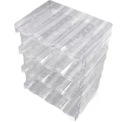 Gennemsigtig vandflaske arrangør 4-pak stabelbar plastik vandflaske kopholder Aftagelig køkken Pantry Organization Opbevaringshylde til skab Outlet