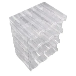 Gennemsigtig vandflaske arrangør 4-pak stabelbar plastik vandflaske kopholder Aftagelig køkken Pantry Organization Opbevaringshylde til skab Outlet