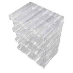 Gennemsigtig vandflaske arrangør 4-pak stabelbar plastik vandflaske kopholder Aftagelig køkken Pantry Organization Opbevaringshylde til skab Outlet