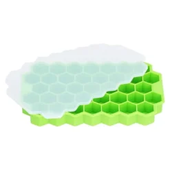 Isforme>37-gitter celleformet isbakke med silikonelåg Fødevaregodkendt isterningform til bar HomeGreen