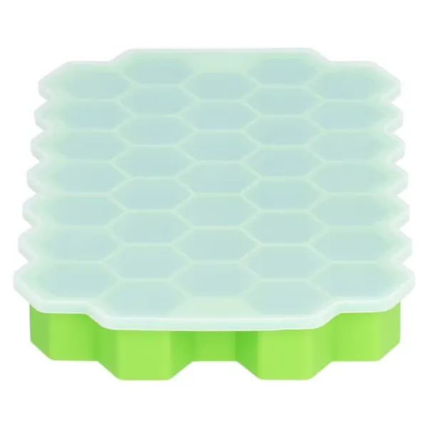 Isforme>37-gitter celleformet isbakke med silikonelåg Fødevaregodkendt isterningform til bar HomeGreen