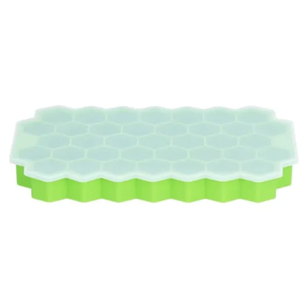 Isforme>37-gitter celleformet isbakke med silikonelåg Fødevaregodkendt isterningform til bar HomeGreen