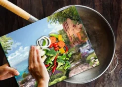 GLAS SKÆREBRÆT 52x40 LANDSKAB Hot