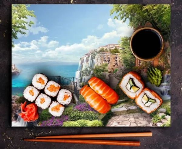 GLAS SKÆREBRÆT 52x40 LANDSKAB Hot