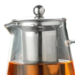 Glas tekande - 1300 ml kapacitet, varmebestandig, ergonomisk håndtag - perfekt til løse blade og blomstrende te Outlet