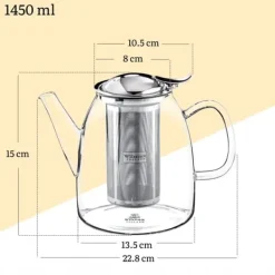Kaffe- & Tekander>Glas tekande med metal teinfuser 1,45 l