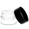Glasbeholder, 5 ml, farveløs, med sort PP-låg x1 Clearance